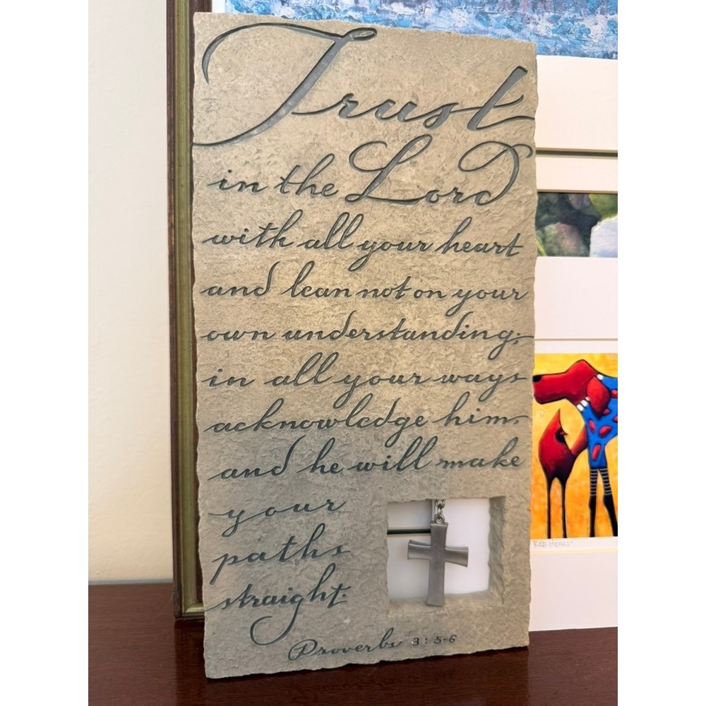 Trust in the Lord... Inspirio Wall Plaque Proverbs 3:5-6 -Hanging Cross Decor